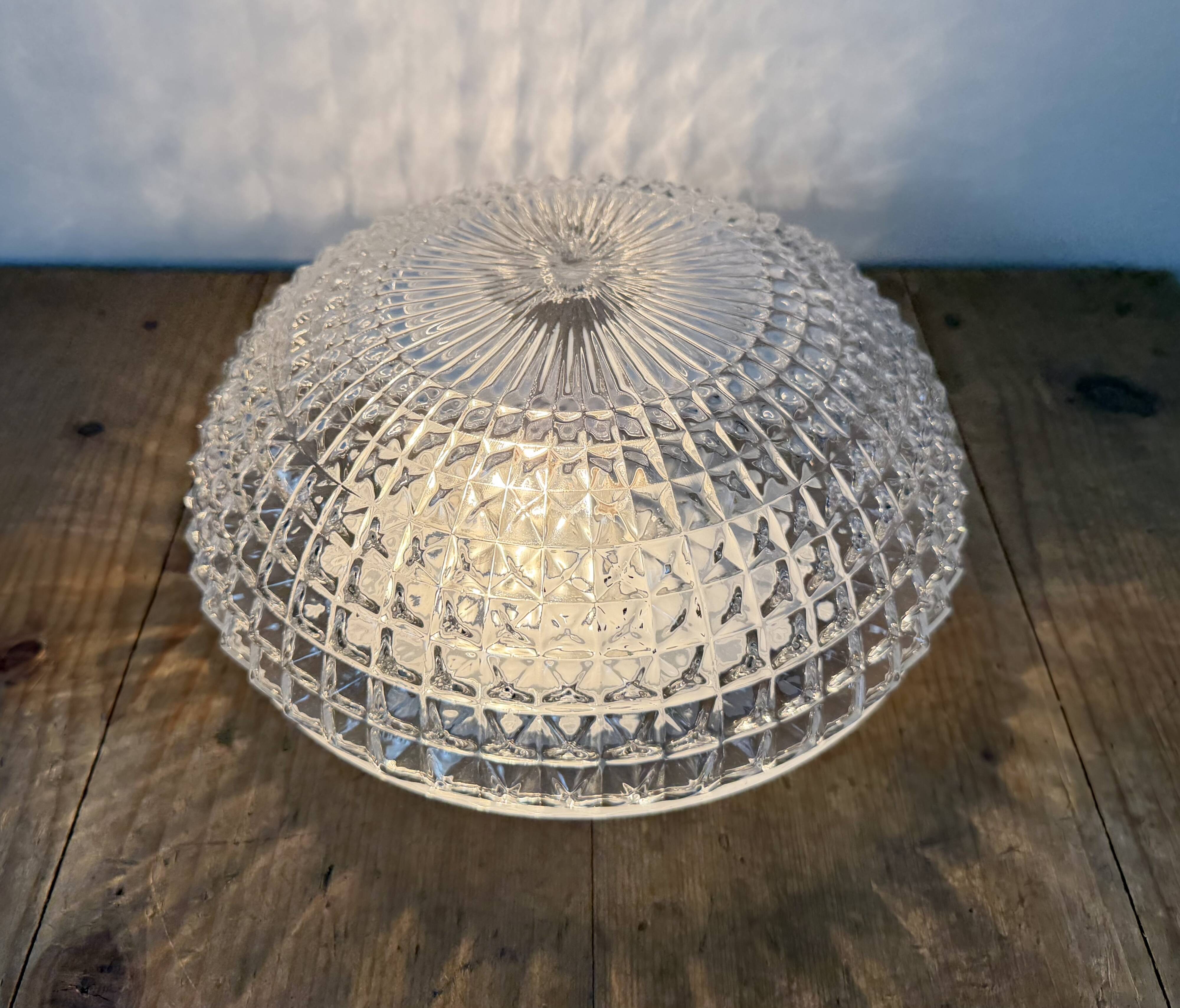 Vintage Glass Wall or Ceiling Light, 1970s