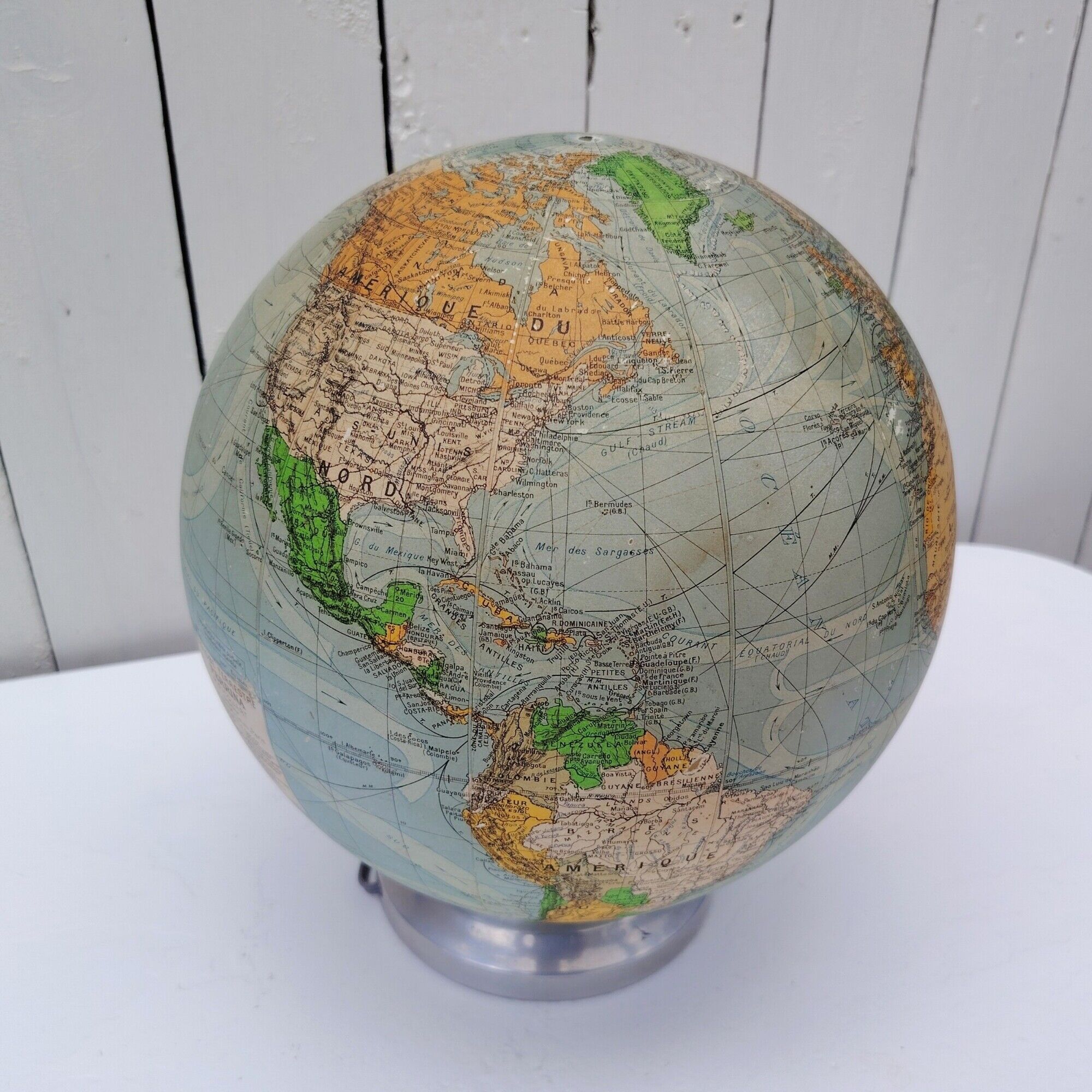 Illuminated glass globe, Art Deco, vintage