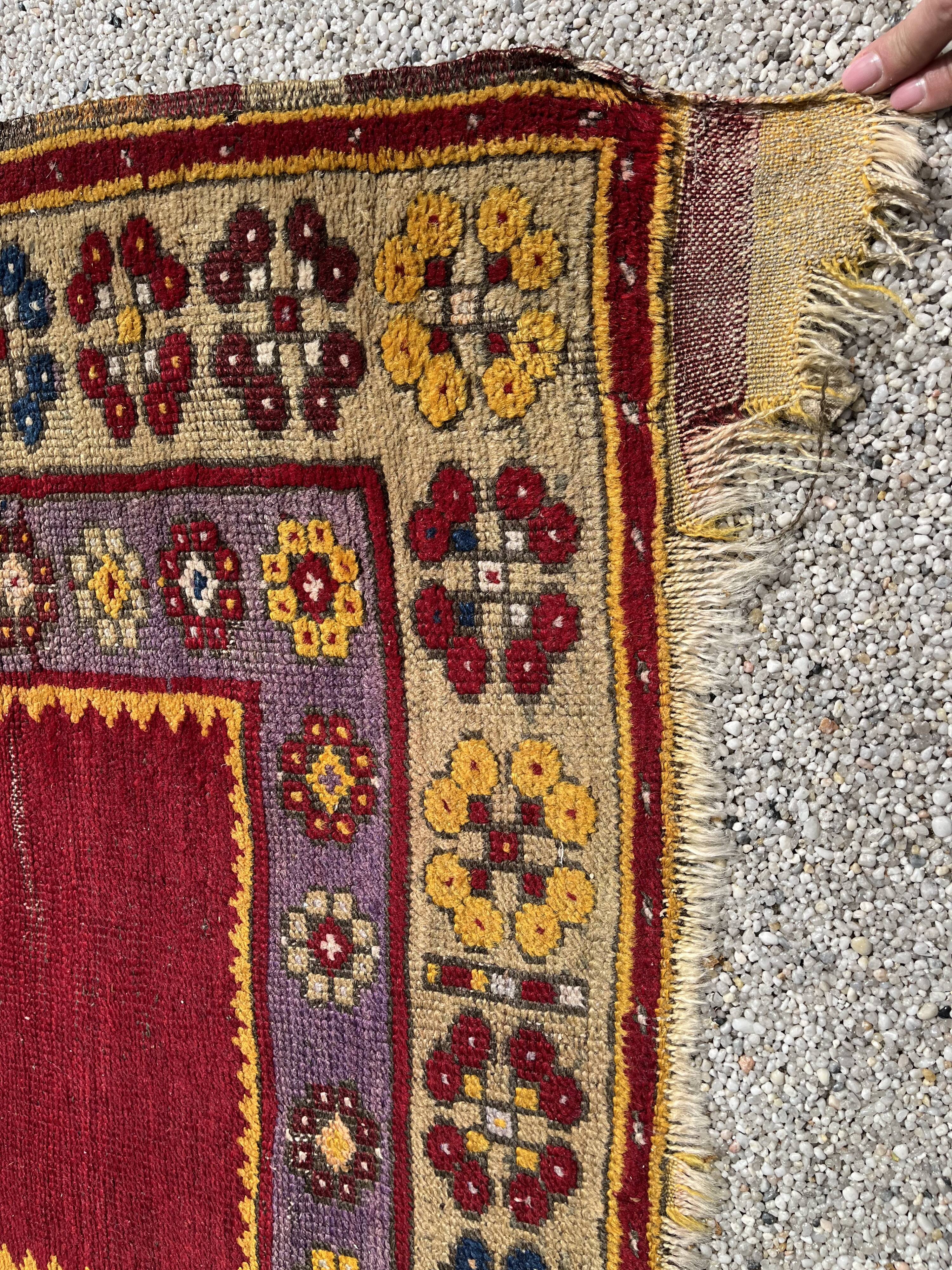 Turkish carpet of konya village / anatolian 19th