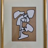 Screenprint after Jean Dubuffet framed under glass 26 cm by 32 cm