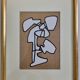 Screenprint after Jean Dubuffet framed under glass 26 cm by 32 cm