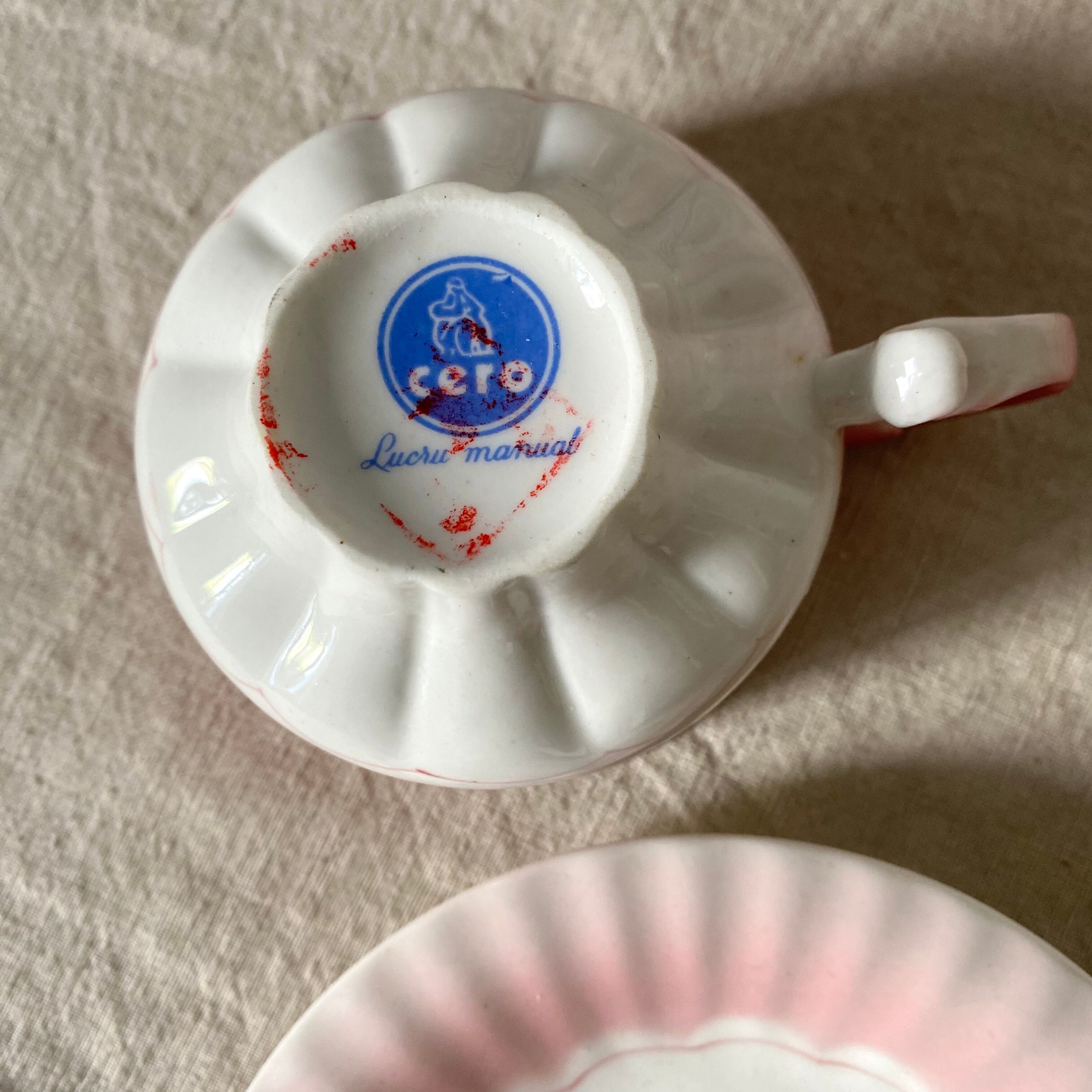Pink vintage porcelain cups