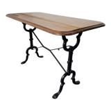 Bistro table in cast iron and oak top
