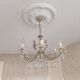 Vintage brass and crystal pendant chandelier with 6 lights