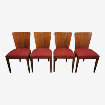 4 chaises de salle à manger art déco par Jindrich Halabala