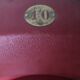 Pair of red skai leather cinema chairs
