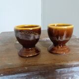 Flamed ceramic egg cups