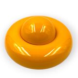 Sergio Asti, Yellow ceramic sculpture / box, Gabbianelli Italy ca. 1971