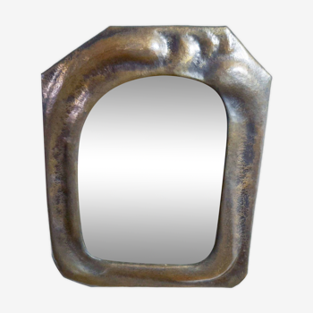 Anthroposophical mirror in brass frame, Switzerland 1950
