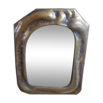 Anthroposophical mirror in brass frame, Switzerland 1950