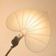 Antonio Pavia. Large lamp in silvered brass and silk. 1970s.