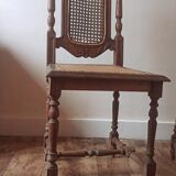 Duo of wooden and cane chairs / vintage cane chairs