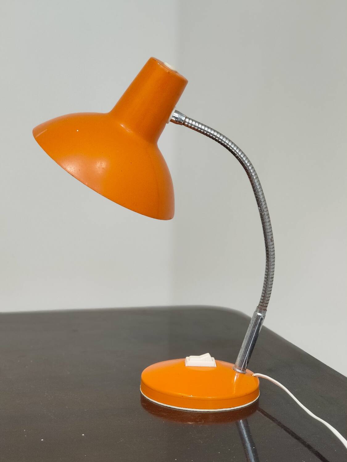 Orange and chrome articulated Cocotte lamp France 1970