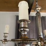 Neo-classical chandelier silver metal