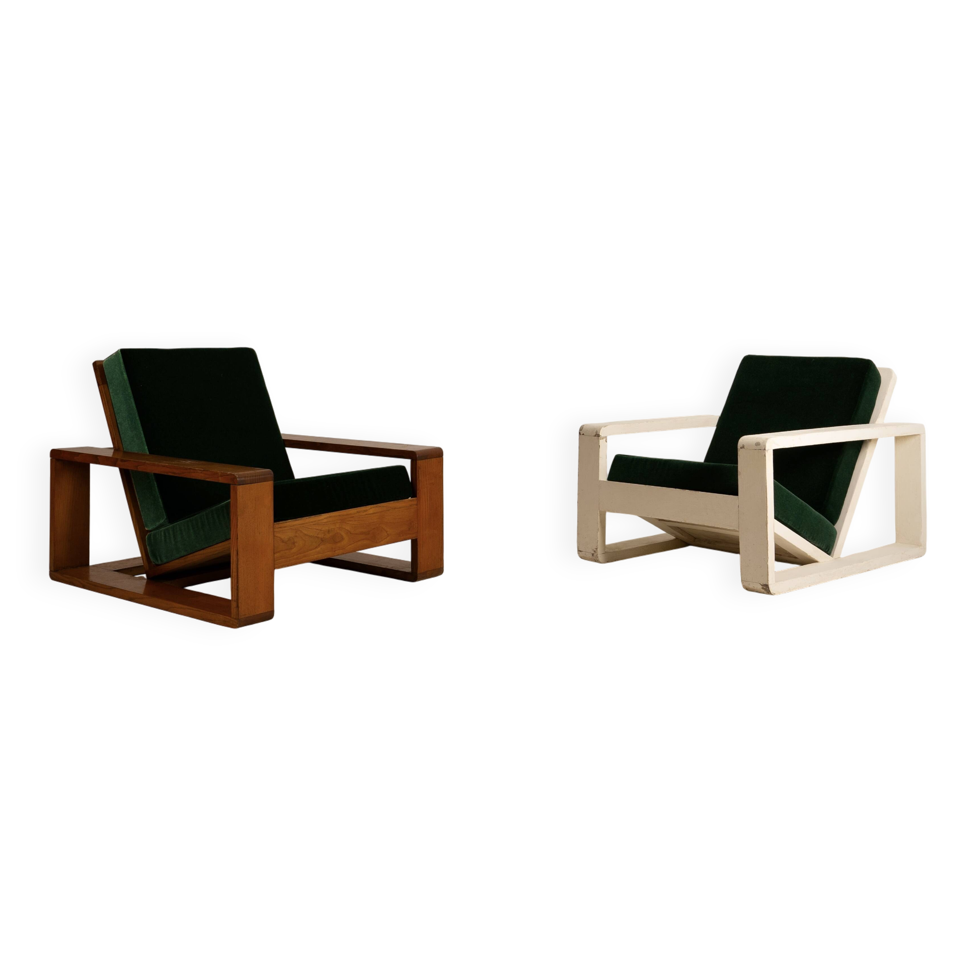 Jean royère in the style of, pair of armchairs, france, circa 1940