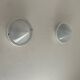 Pair of vintage sandblasted glass and metal wall lights, Prisma Italy 1980