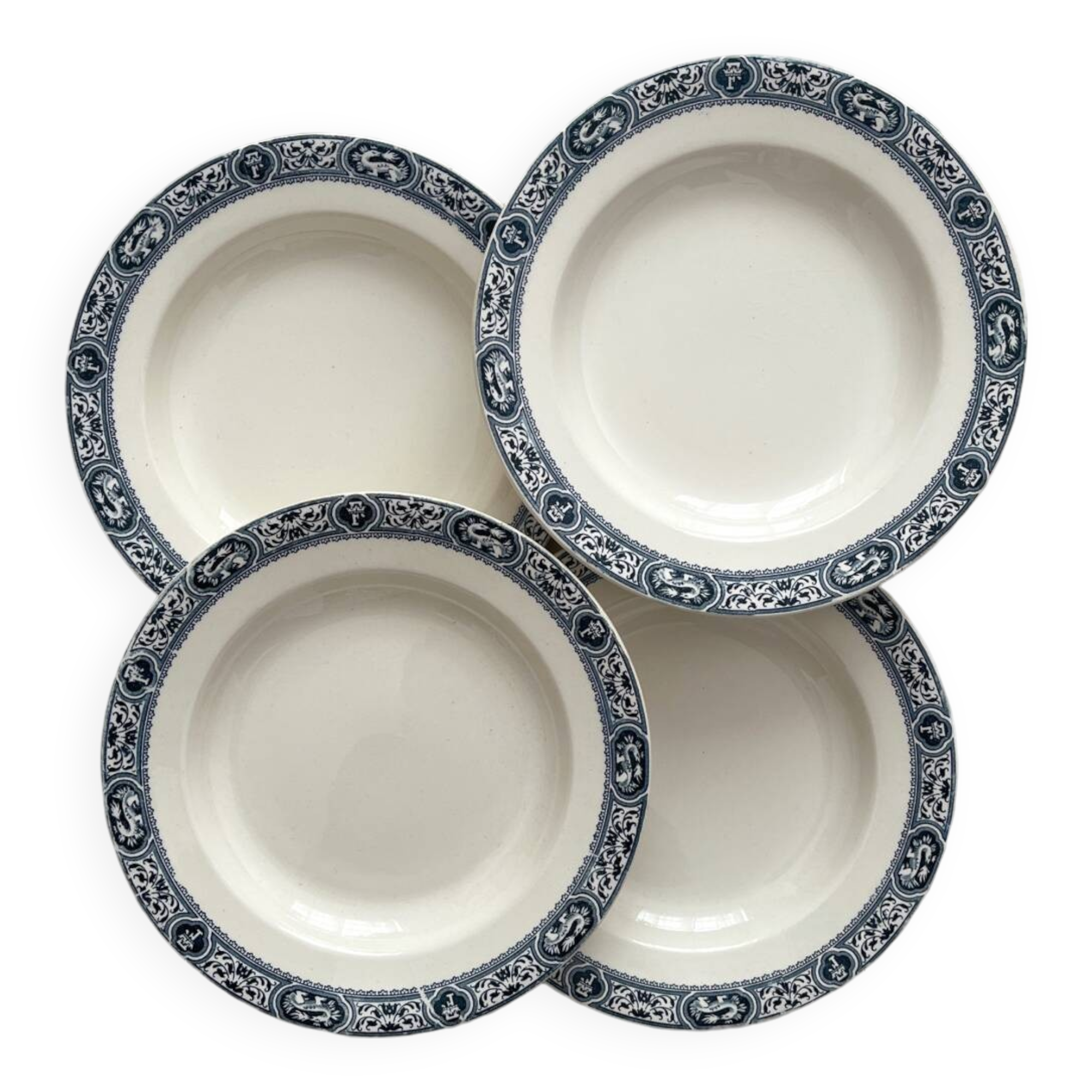 4 ironstone soup plates "François 1er" Salins