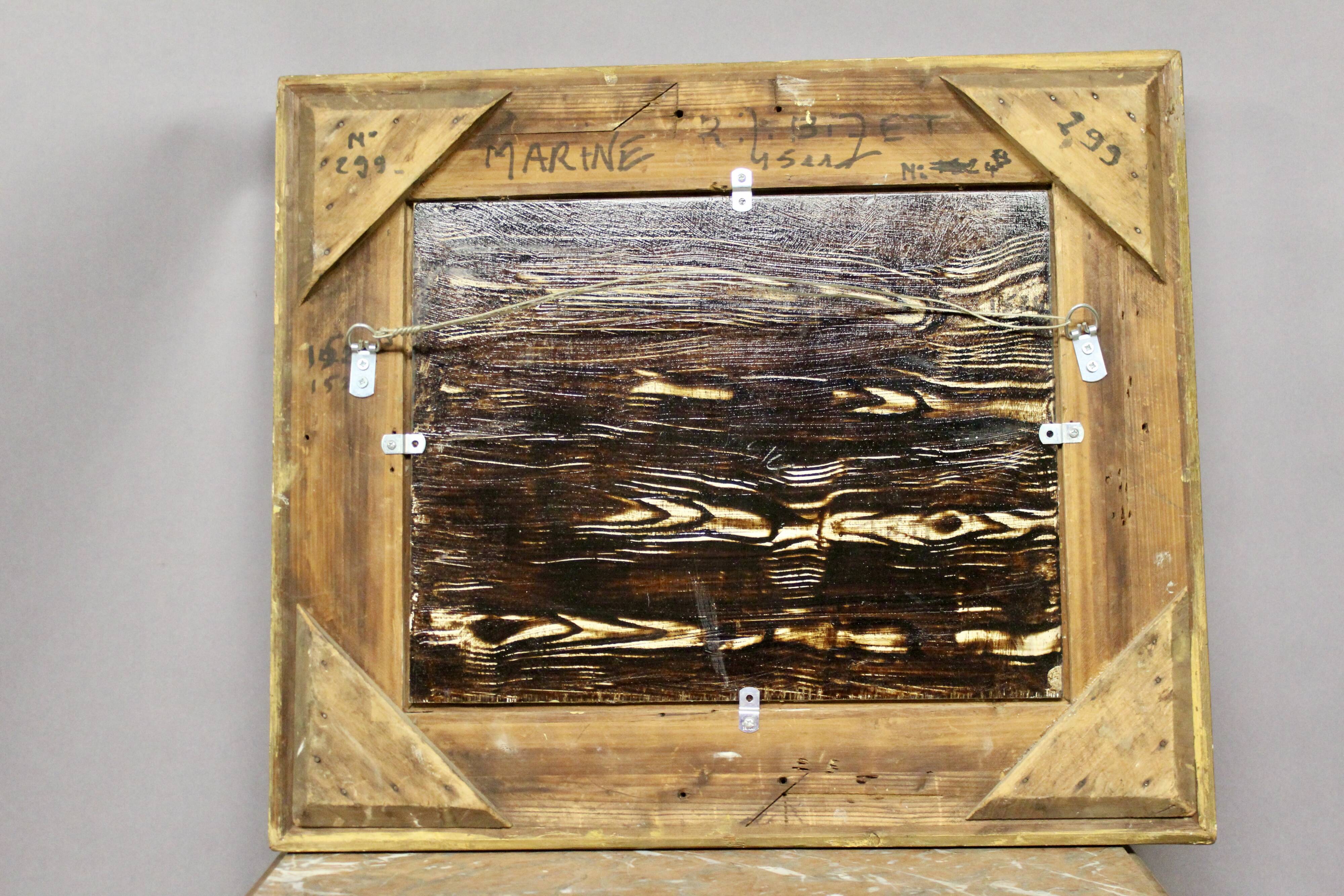 Oil on marine panel by rj bizet (1922-2015)
