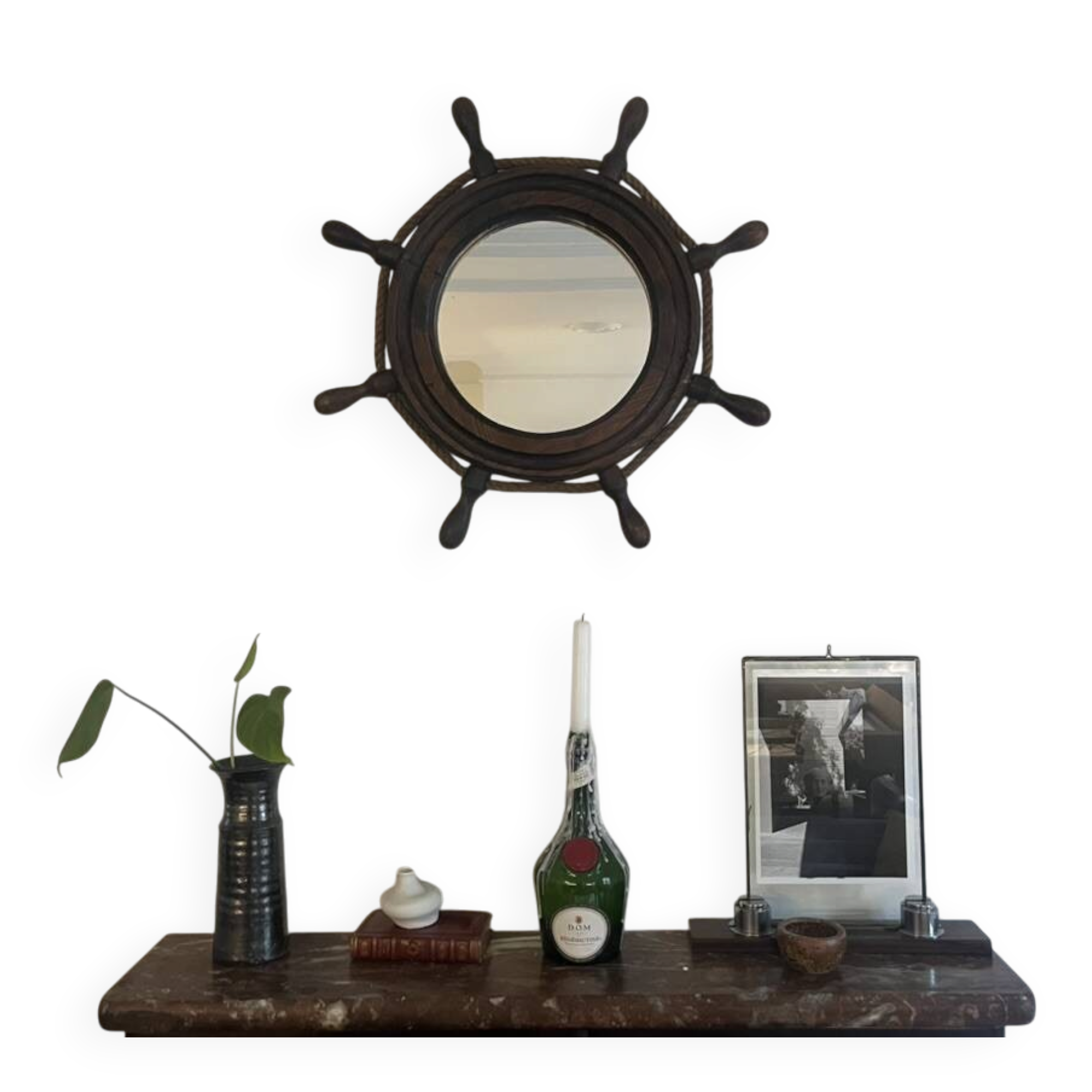 Miroir gouvernail en bois