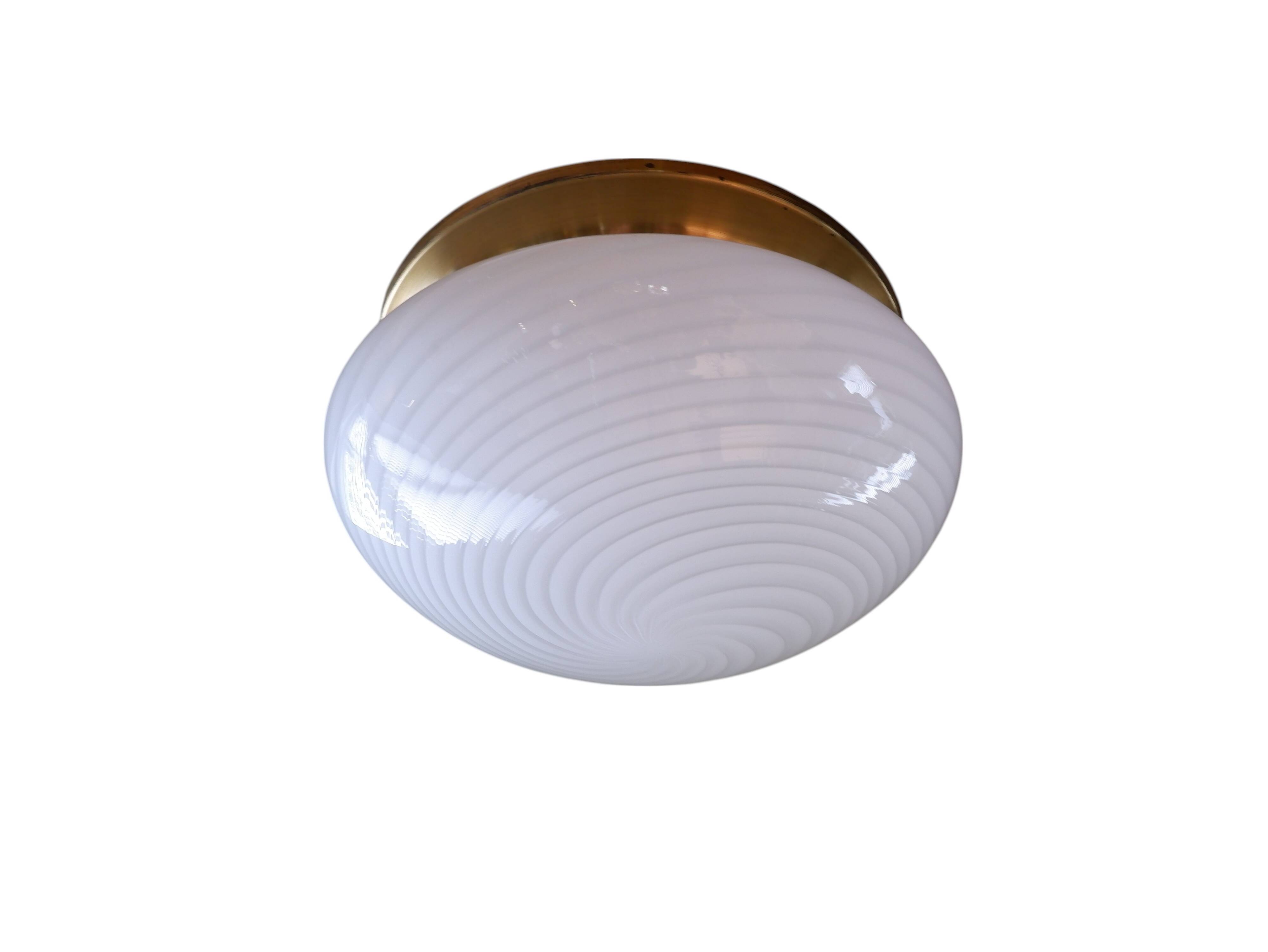 Murano Swirl ceiling lamp, Italy 1970s