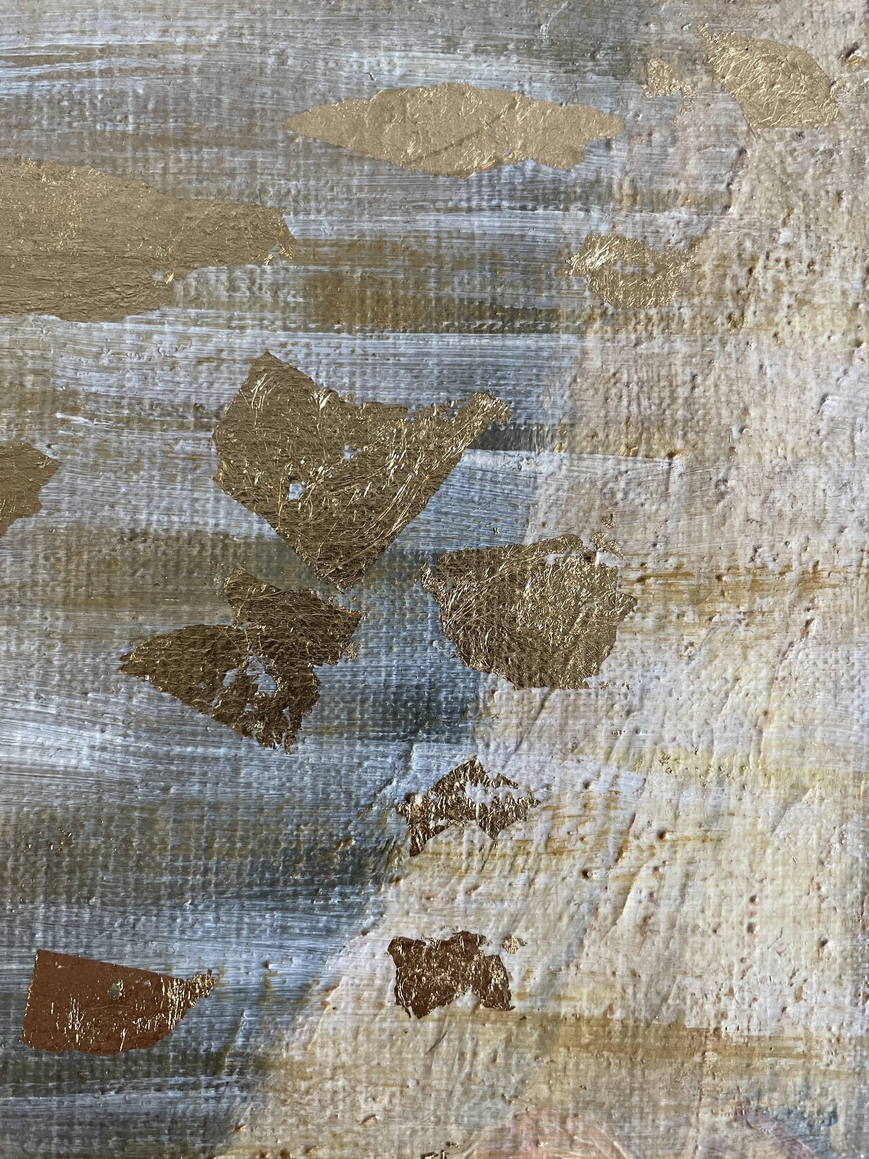 Painting signed oil on canvas with gold leaf finish “The Bride”