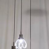 Murano glass and varnished metal 3-light pendant by Toni Zuccheri for Venini