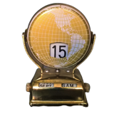 Perpetual calendar swallow in patinated regulation on black marble base ~ 50s