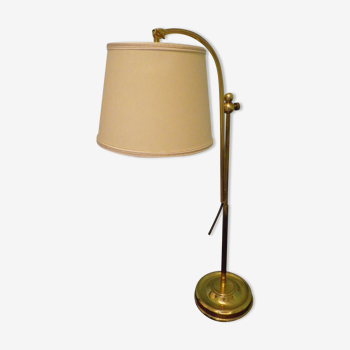 Reclining table lamp by Koch & Lowy for OMI, brass, metal, fabric - Germany - 60s/70s