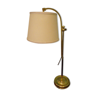 Reclining table lamp by Koch & Lowy for OMI, brass, metal, fabric - Germany - 60s/70s