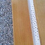 String shelf from the 60s in oak and metal