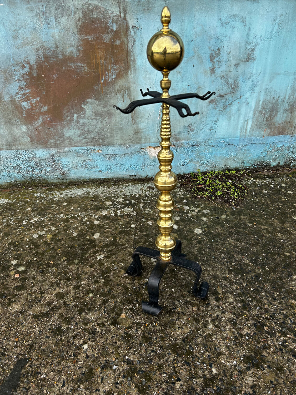 Antique brass fireplace mantelpiece