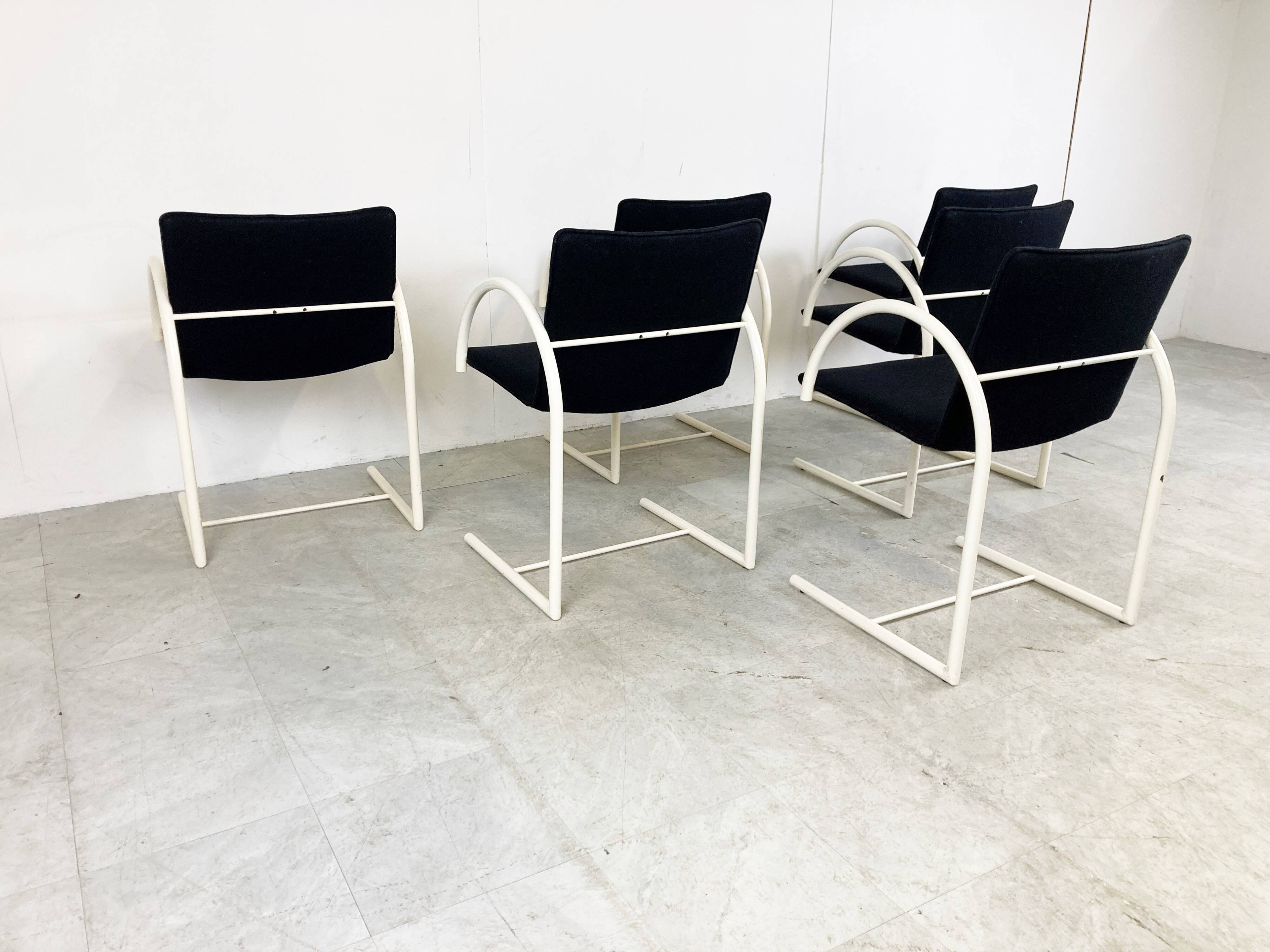 Postmodern cirkel dining chairs by Metaform, 1980s, Set of 6