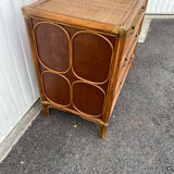 Rattan chest of drawers seventies