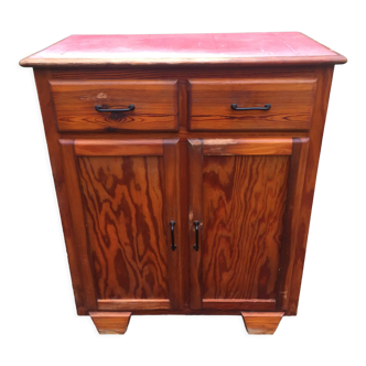 Vintage mado sideboard with 2 doors and 2 drawers in pitchpin.