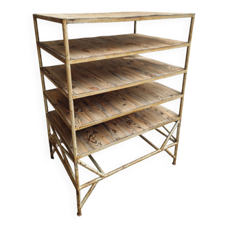 Industrial shelving rack shop cabinet steel with wood