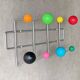 Colourful vintage wall mounted sputnik coat rack, Space Age atomic design