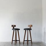 Vintage French Bar Stools, Set of 2