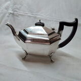 Sheffield-plated English Art Deco silver teapot