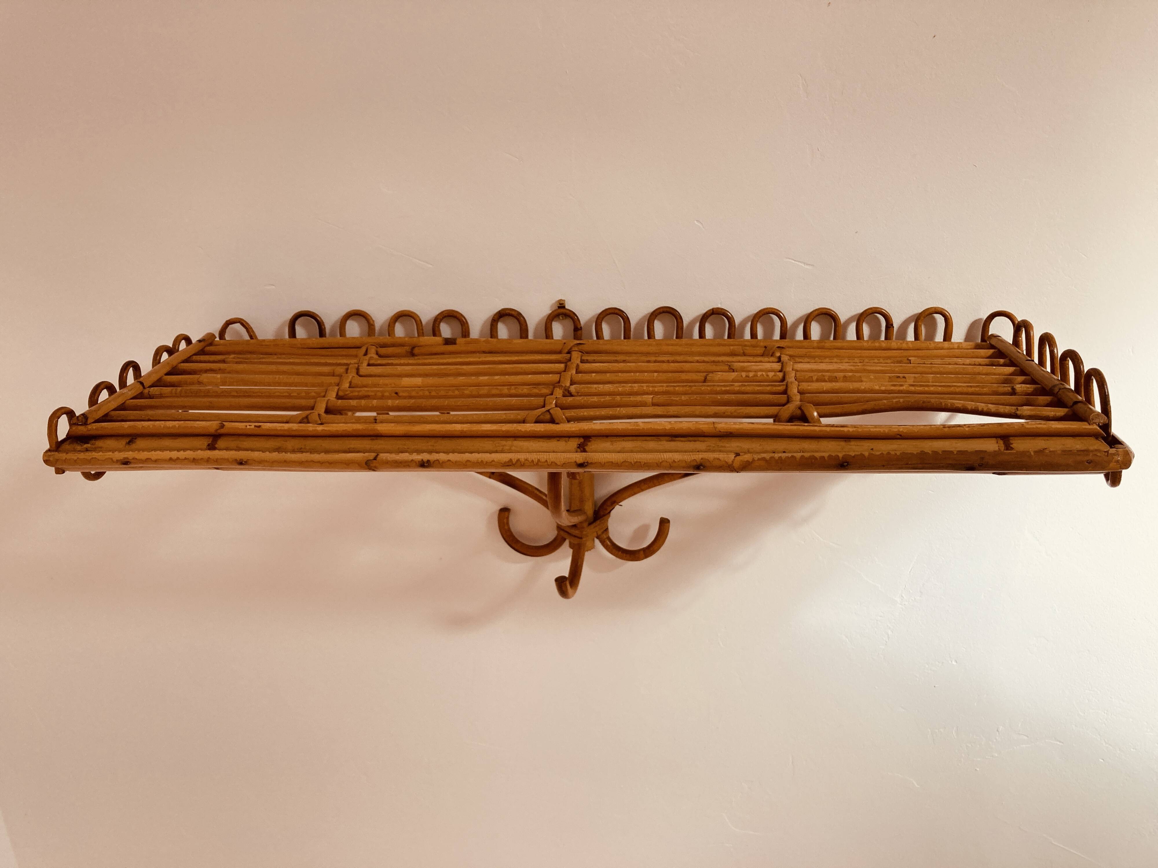 Vintage rattan shelf