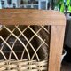 Vintage bed in wood and caning – 1950s/60s, signed workshop