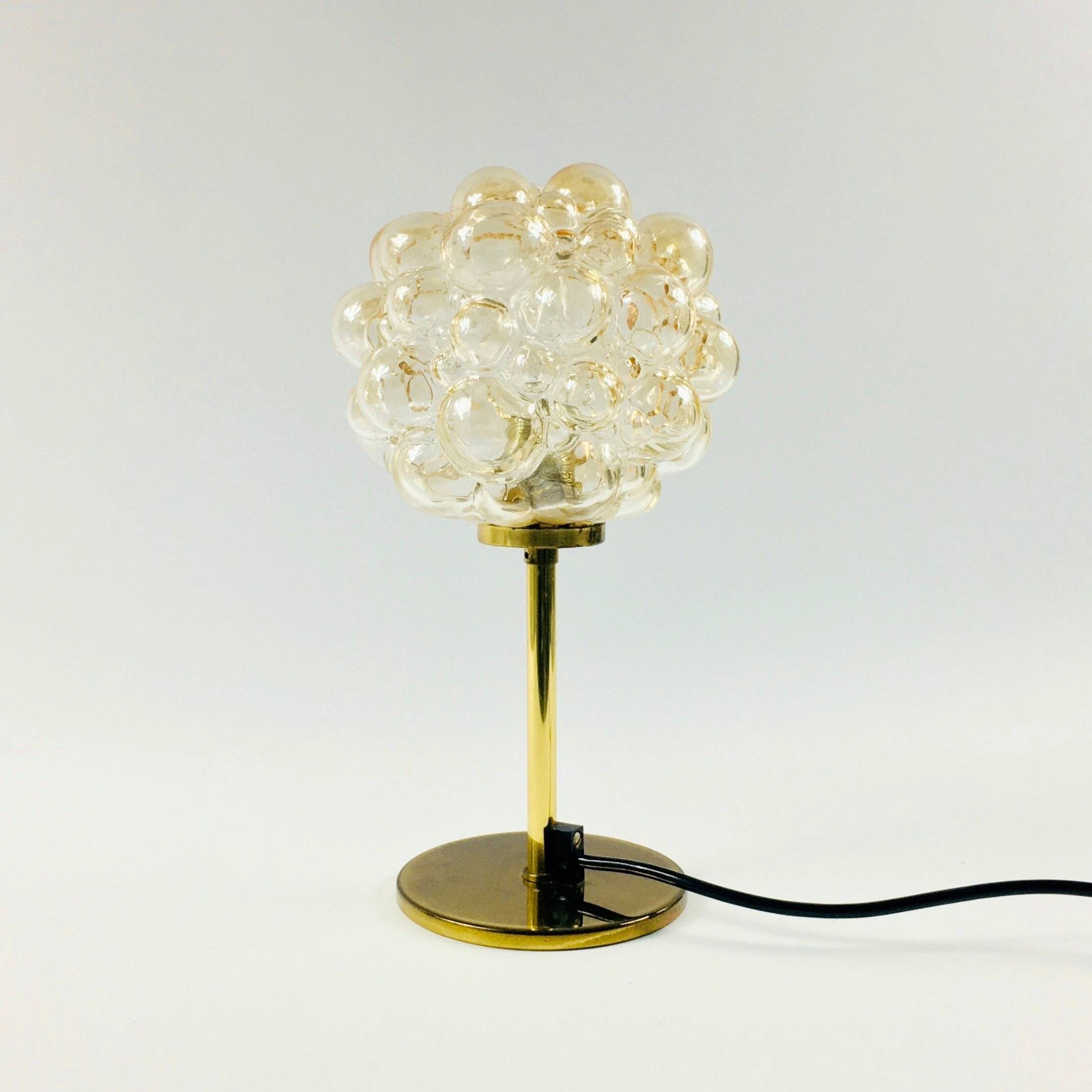 Pair of Mid-Century Bubble Glass Table Lamps by Helena Tynell, Germany, 1960s