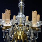 Bronze chandelier, crystal.