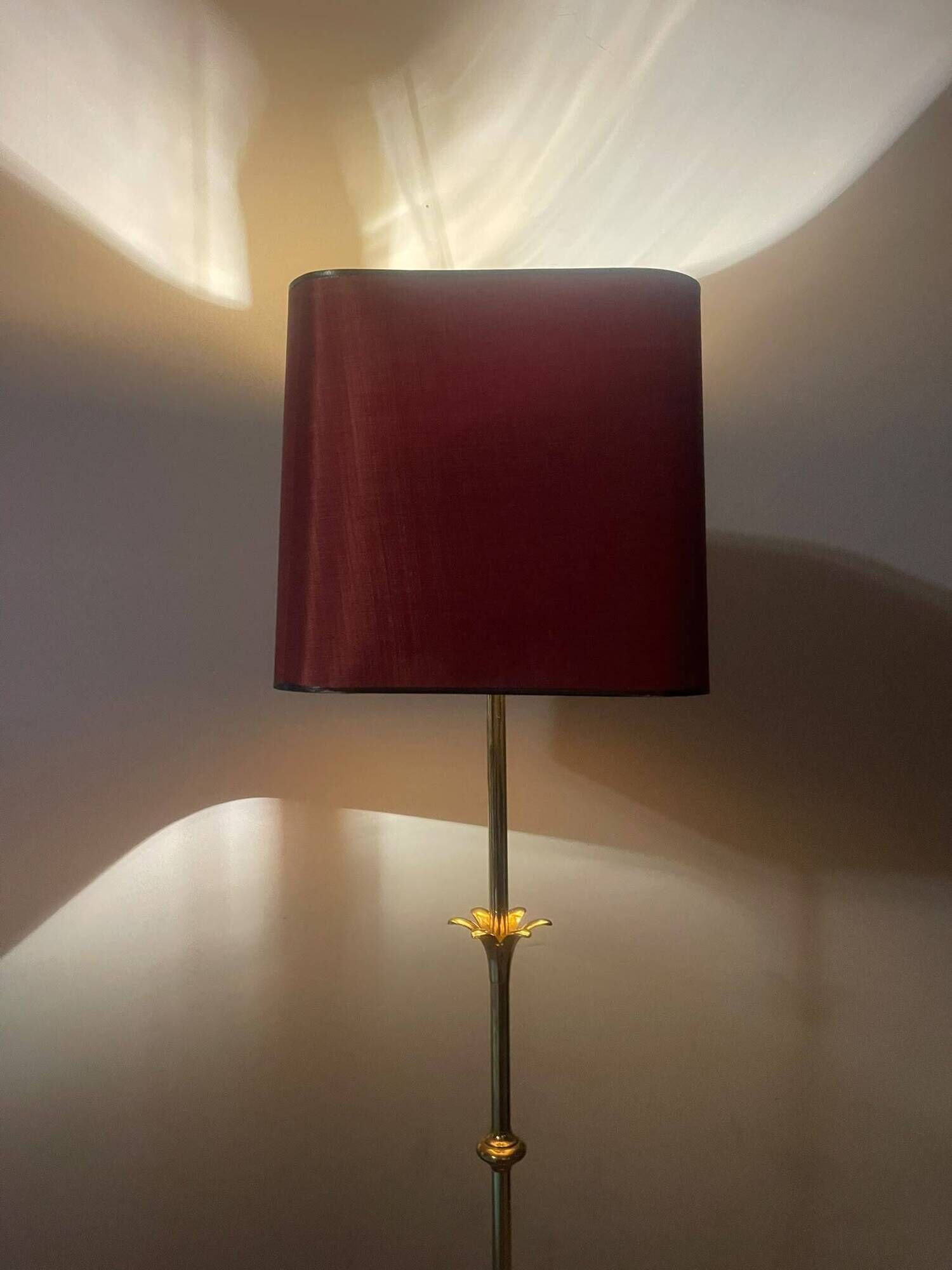Exceptional French Hollywood Regency Brass Floor Lamp