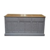 Comptoir en sapin patiné gris 1960