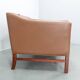 1970s Danish 3-seater brown leather sofa with beech frame