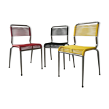 Set de 3 chaises scoubidou vintage