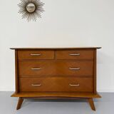 Ancienne commode vintage design français des années 50 pieds compas