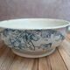Antique ironstone soup tureen Clairefontaine with blue cyclamen decoration.
