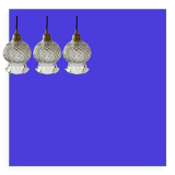 Set of three new electrified chiseled glass suspensions