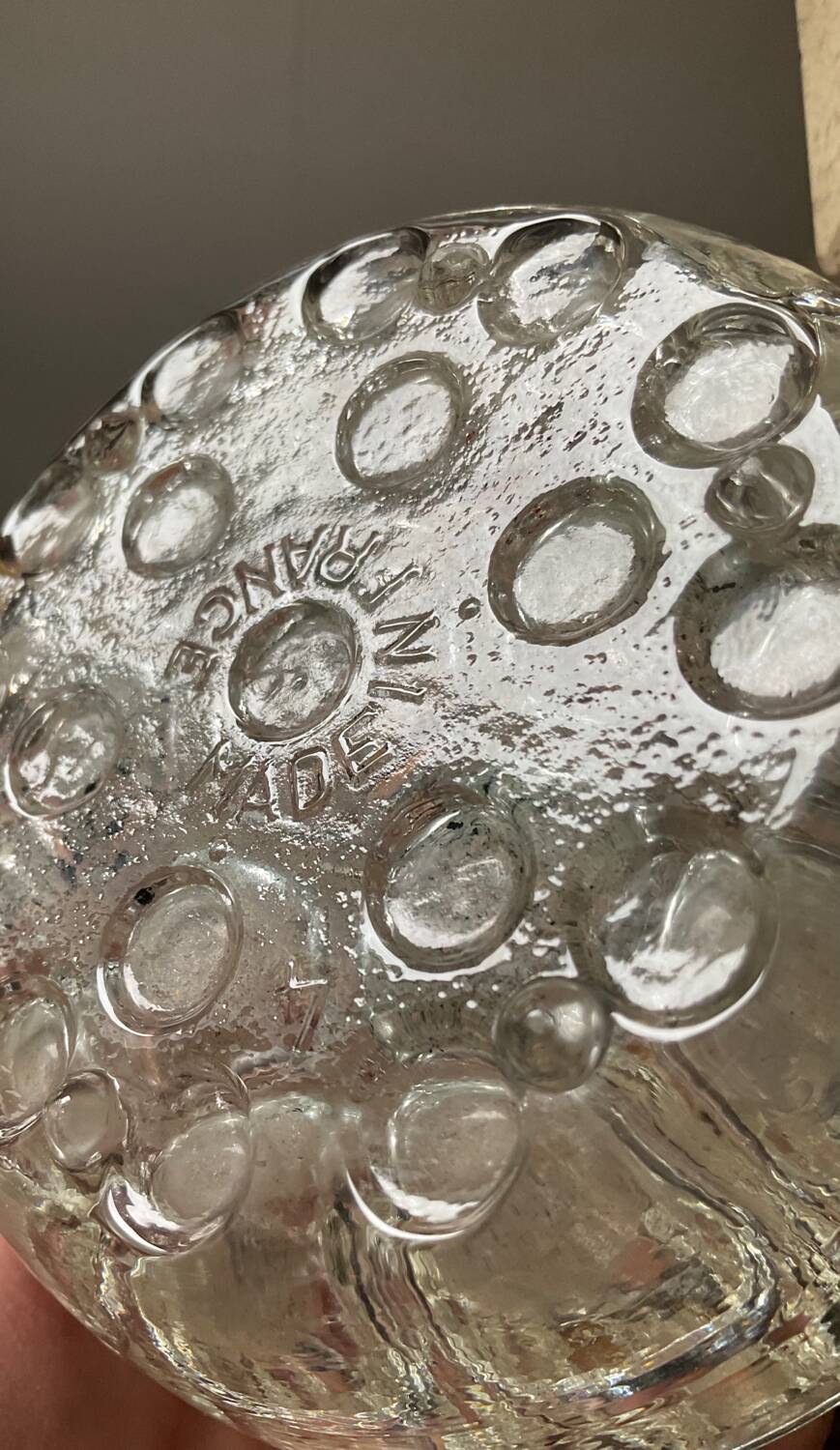 Vintage flower spike vase in molded glass